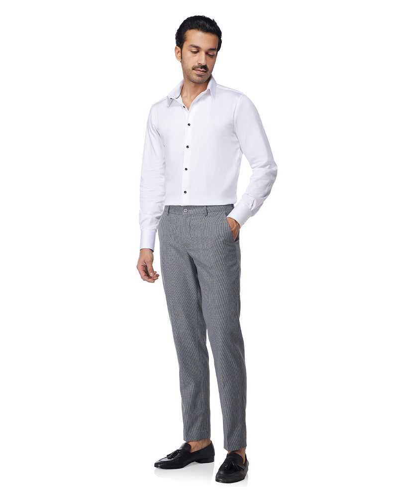 Fluence Stretch Houndstooth Dress Pants - Grey
