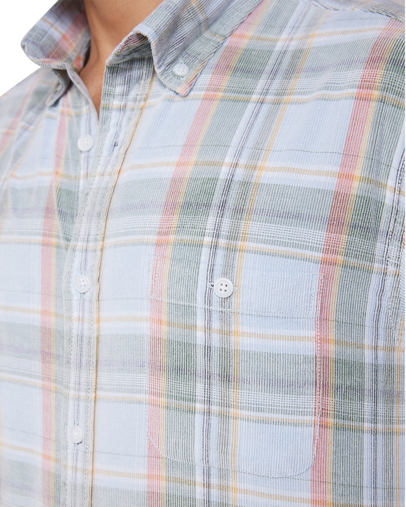 Green & Blue Corduroy Checked Shirt