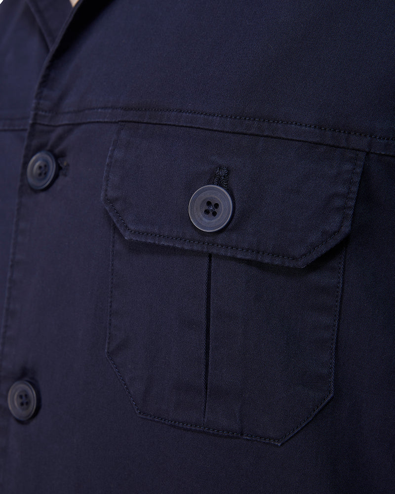 Ashcroft Washed Twill Shacket - Navy