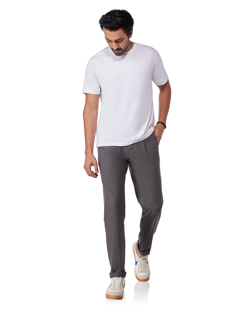 Tropicscape Cotton Linen Pants - Dark Grey