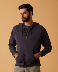 Luxe Journey Zipper Hoodie - Dark Grey