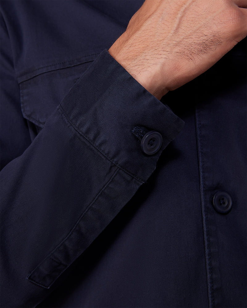 Ashcroft Washed Twill Shacket - Navy