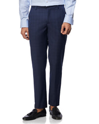 Marshal Blended Wool Stretch Dress Pants - Navy