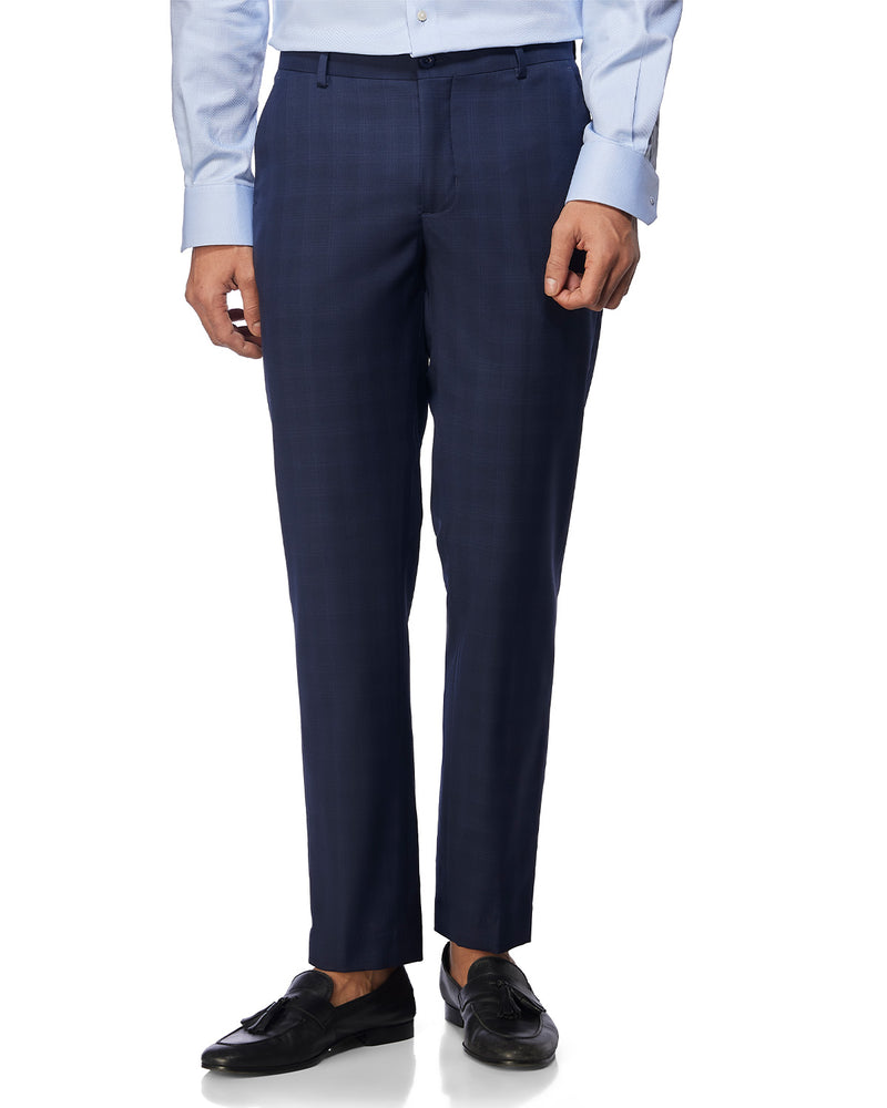 Marshal Blended Wool Stretch Dress Pants - Navy