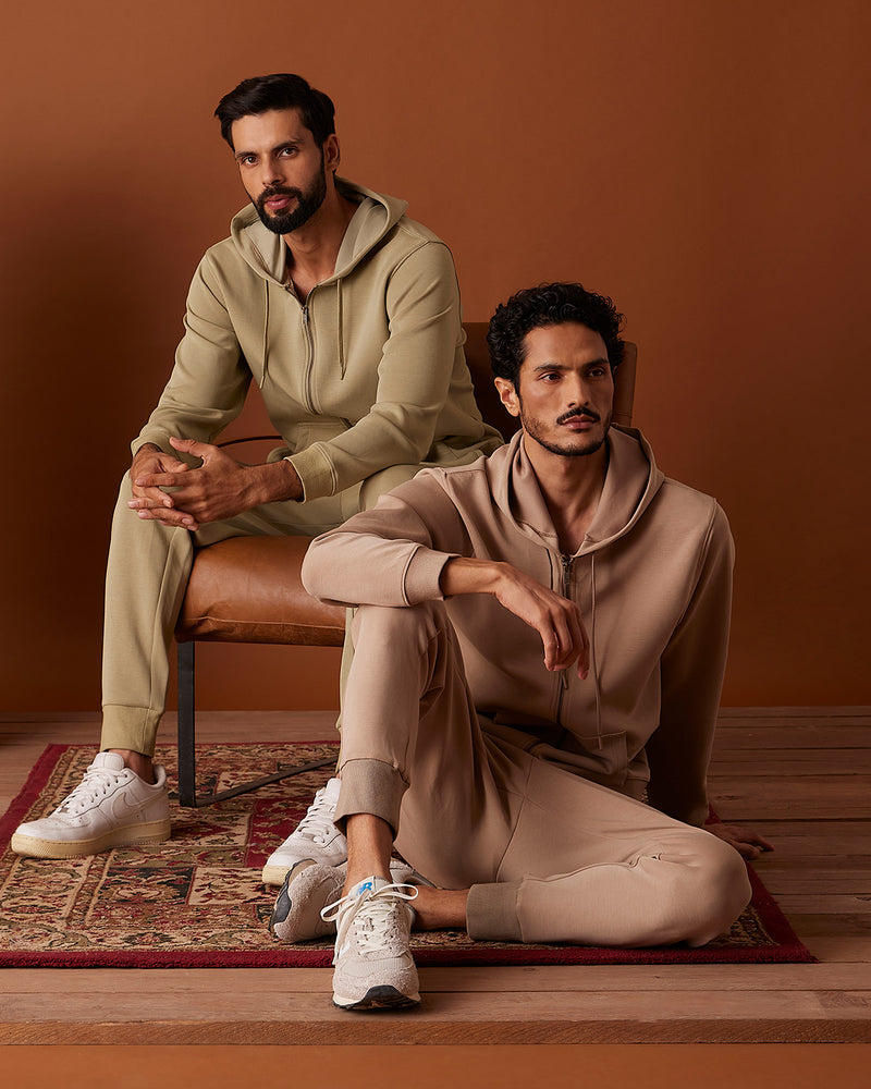 Luxe Journey Zipper Hoodie - Green