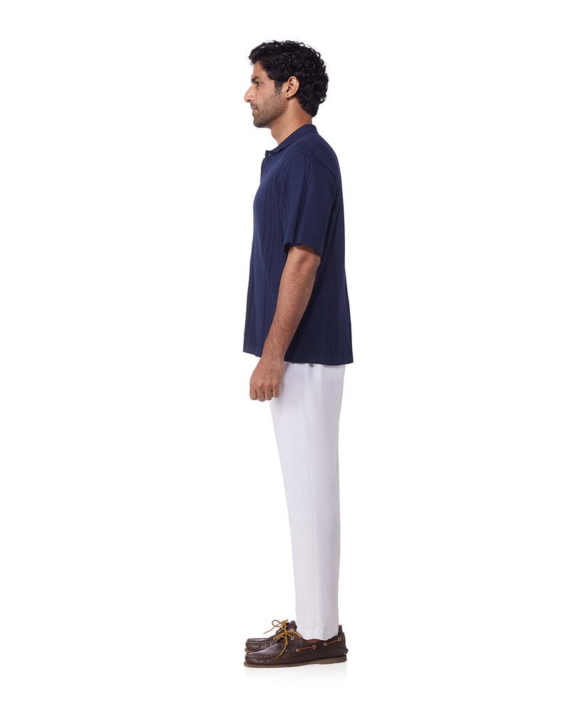 Palmscape Cotton Linen Pants - White