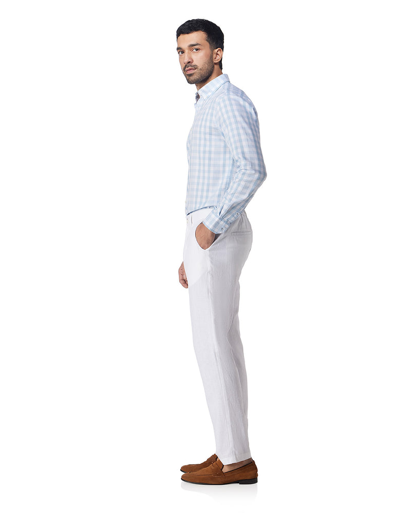 Blue Oxford Checked Shirt