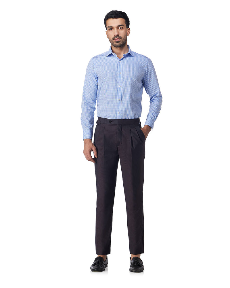 Blue Cotton Checked Shirt