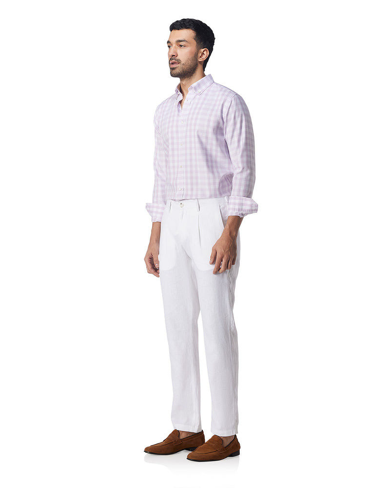 Lavender Oxford Checked Shirt