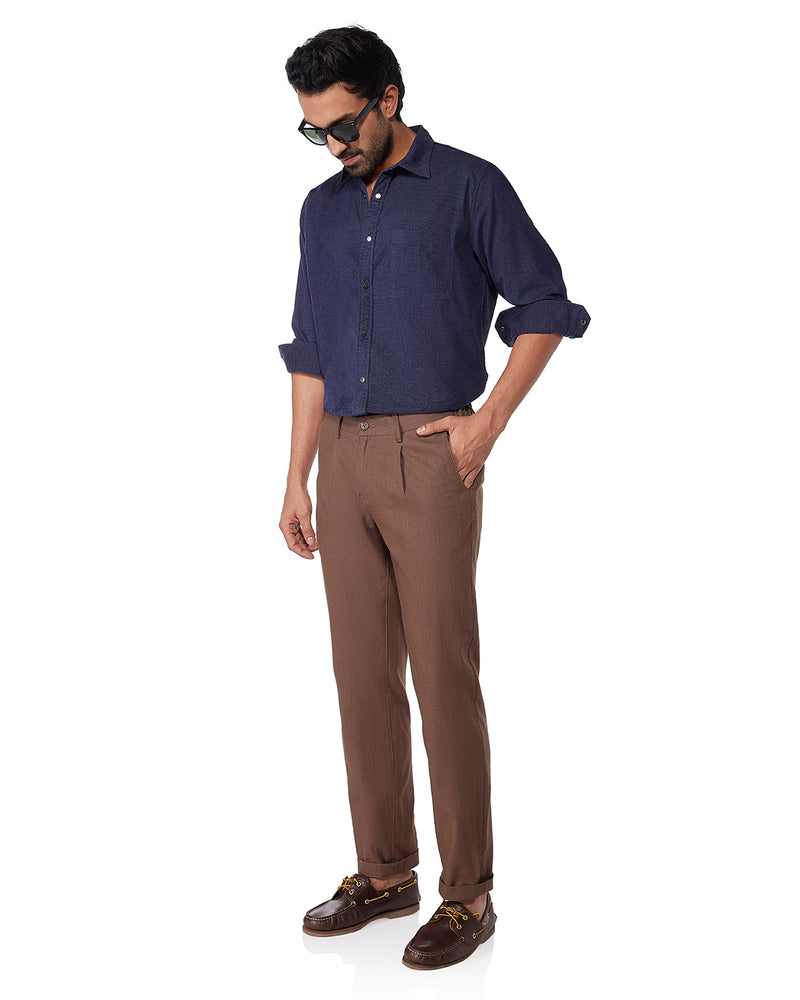 Tropicscape Cotton Linen Pants - Brown
