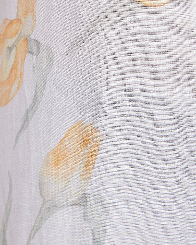 BSC x ALB | Terrace Cotton Linen Printed Shirt - Yellow