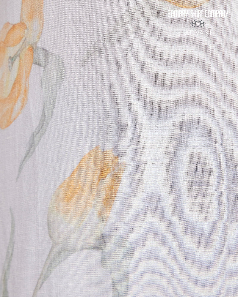BSC x ALB | Terrace Cotton Linen Printed Shirt - Yellow