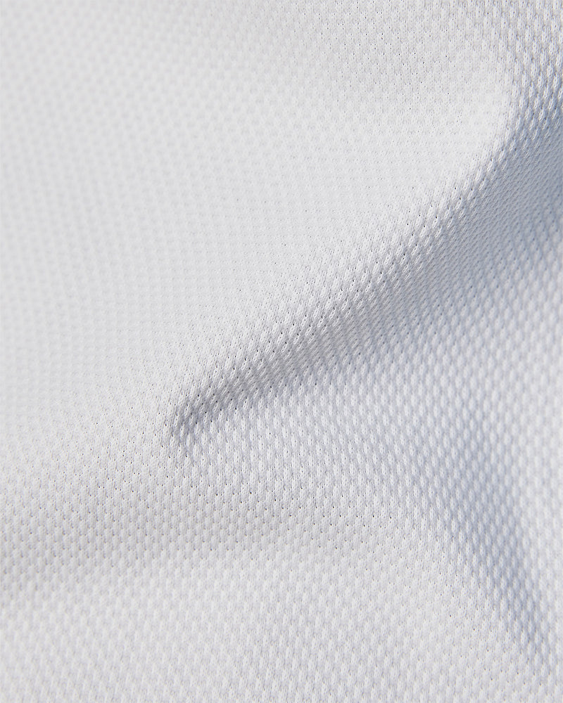 White Half-Sleeve Cut & Sew Stretch Knit Shirt