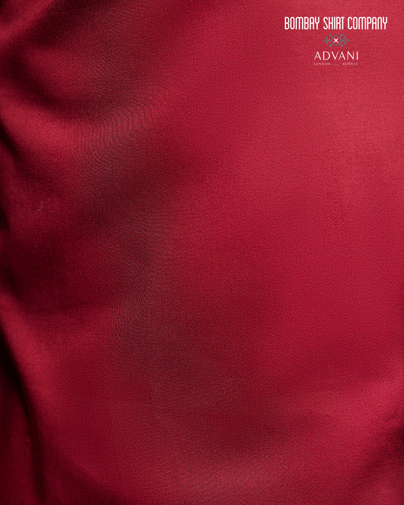BSC x ALB | Grand Collar Satin Shirt - Red