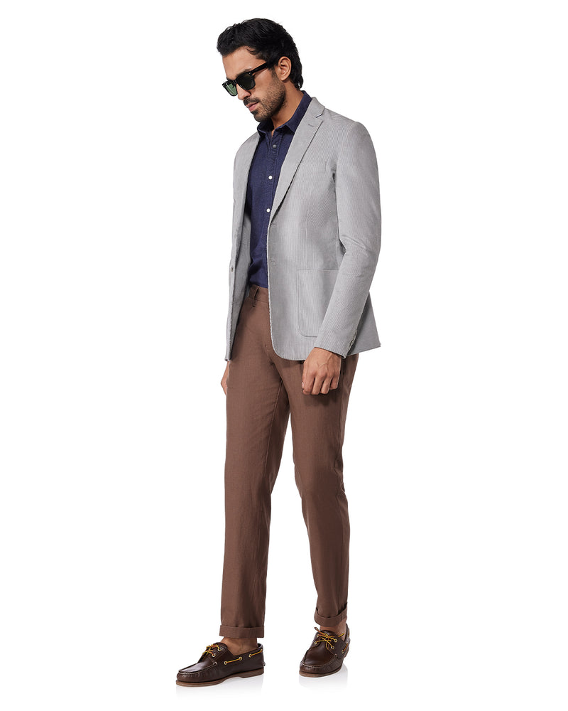 Tropicscape Cotton Linen Pants - Brown