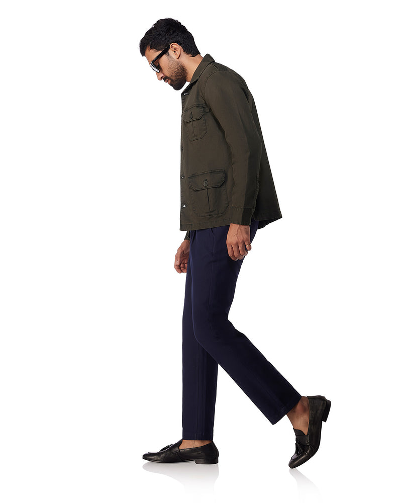 Ashcroft Washed Twill Shacket - Olive