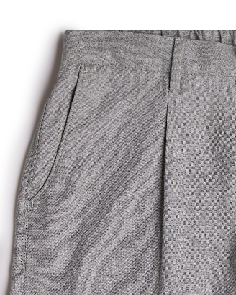 Palmscape Cotton Linen Pants - Light Grey