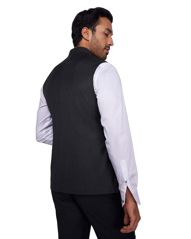 Cresta Blended Wool Nehru Jacket - Dark Grey