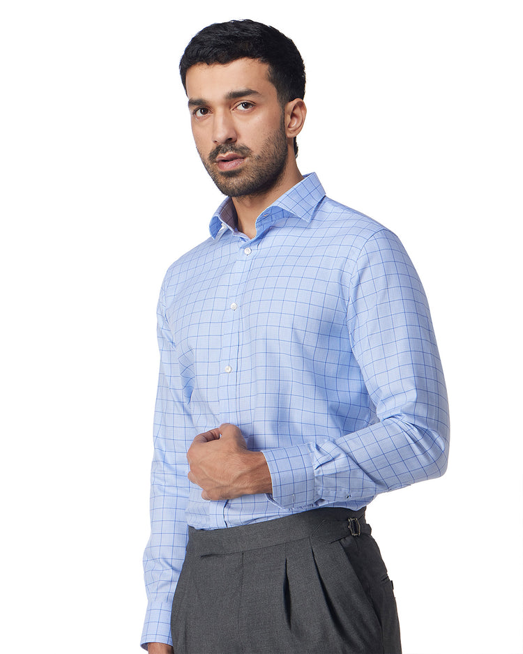 Blue Glen Plaid Checked Shirt
