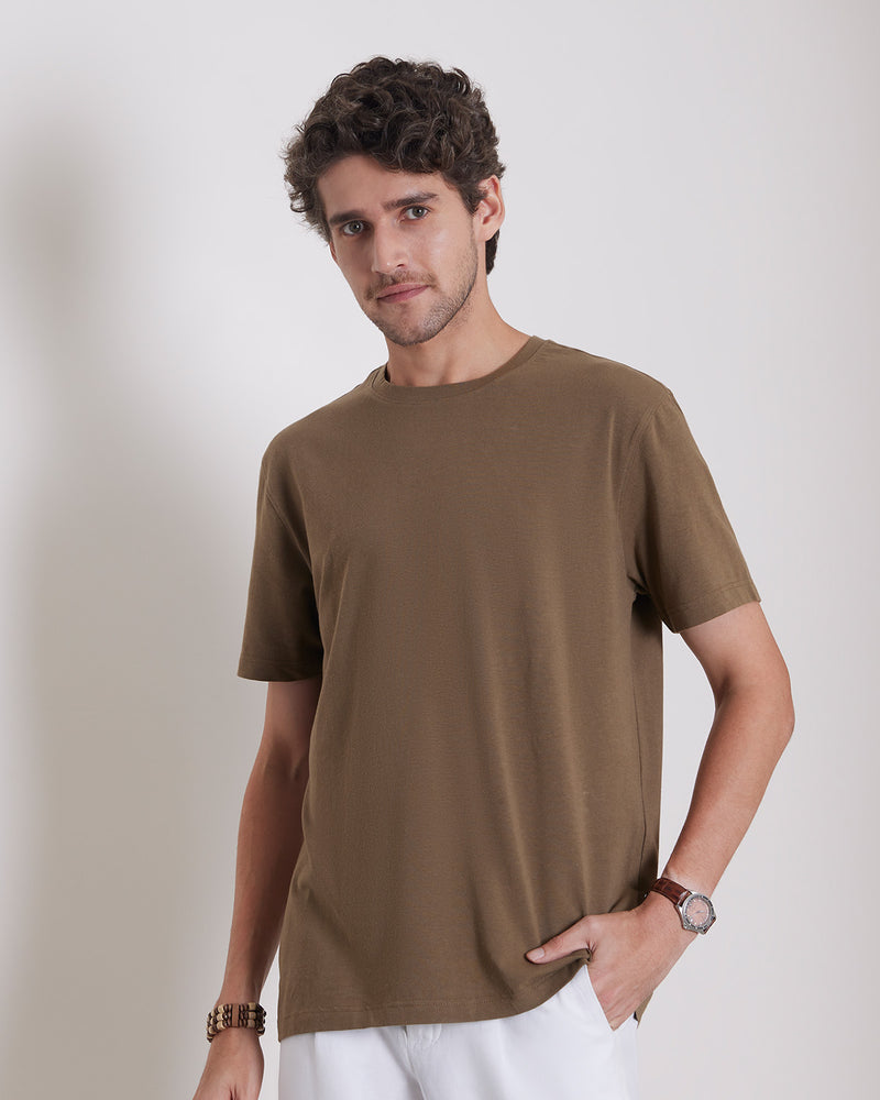 Luxe Voyager T-Shirt Dark Brown – Bombay Shirt Company