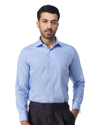 Blue Cotton Checked Shirt