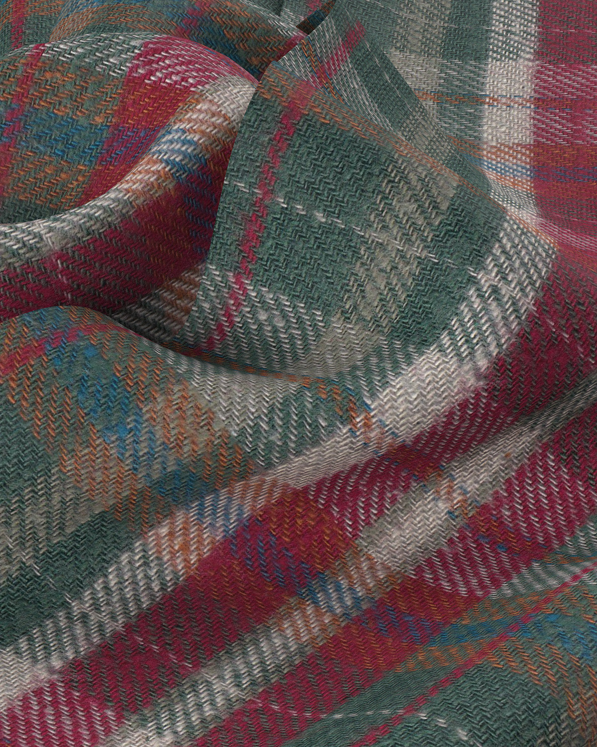 Japanese Flannel Checked Shirt - Green & Red