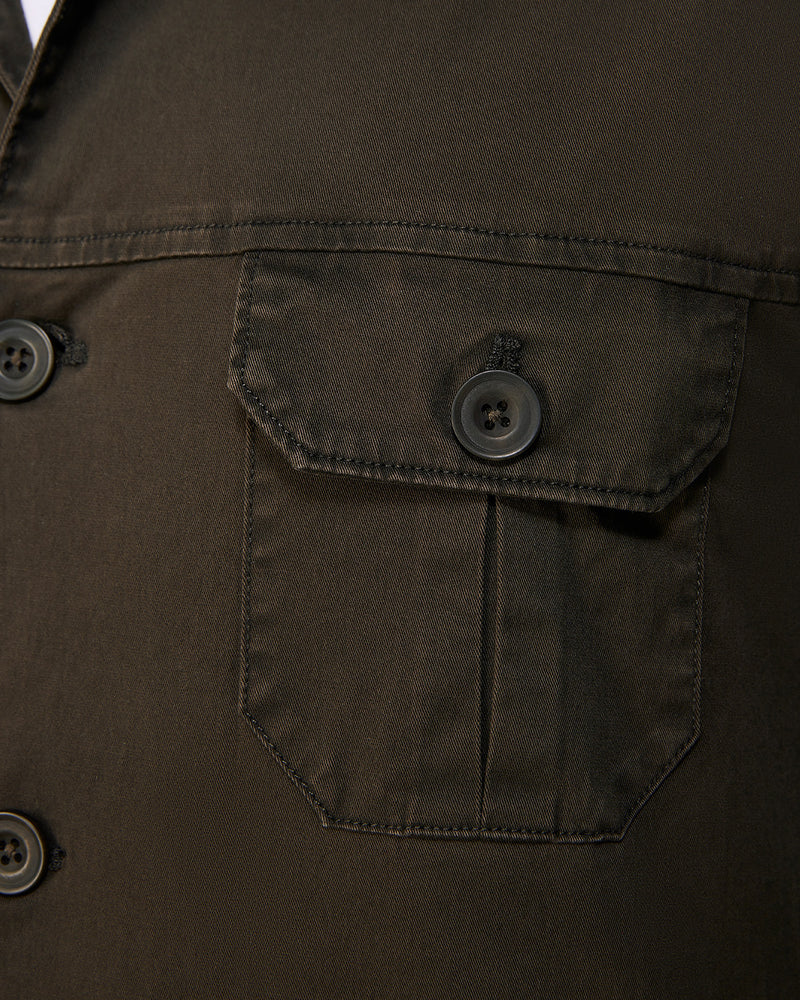 Ashcroft Washed Twill Shacket - Olive