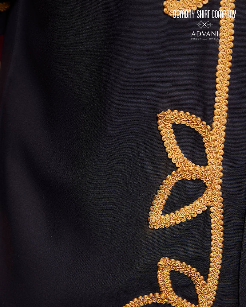 BSC x ALB | Wreath Cotton Linen Embroidered Shirt - Black