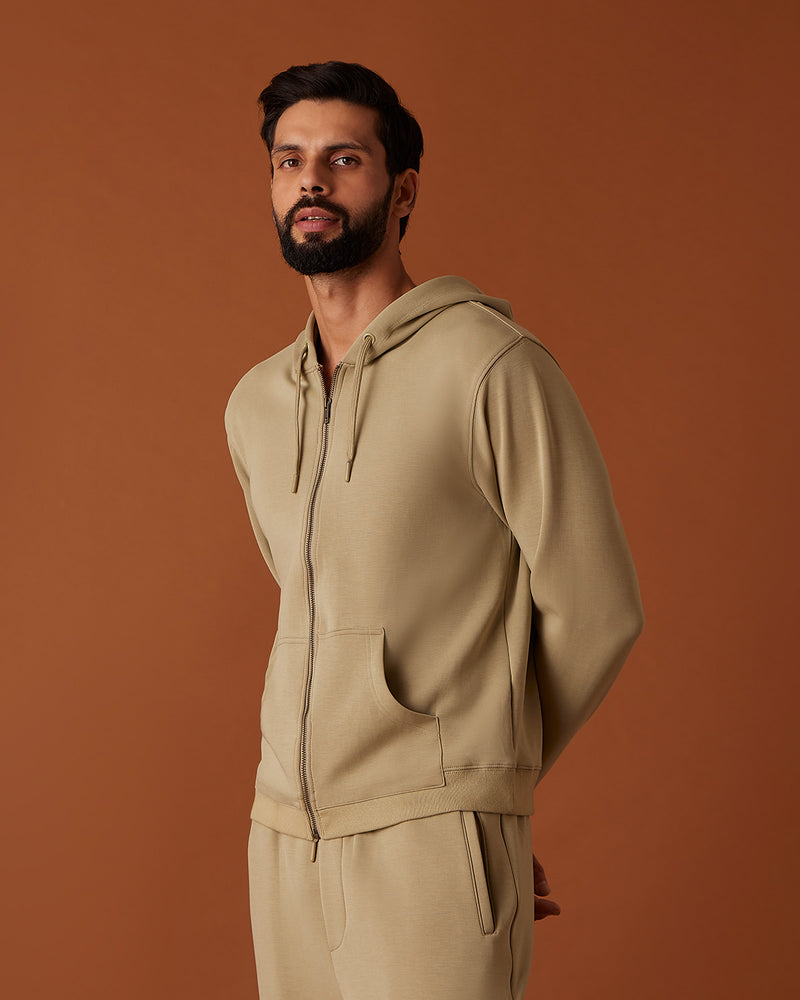 Luxe Journey Zipper Hoodie - Green