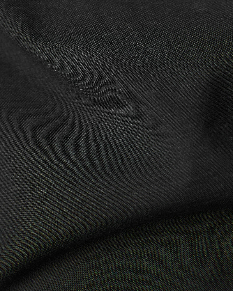 Black Half-Sleeve Vintage Washed Denim Shirt