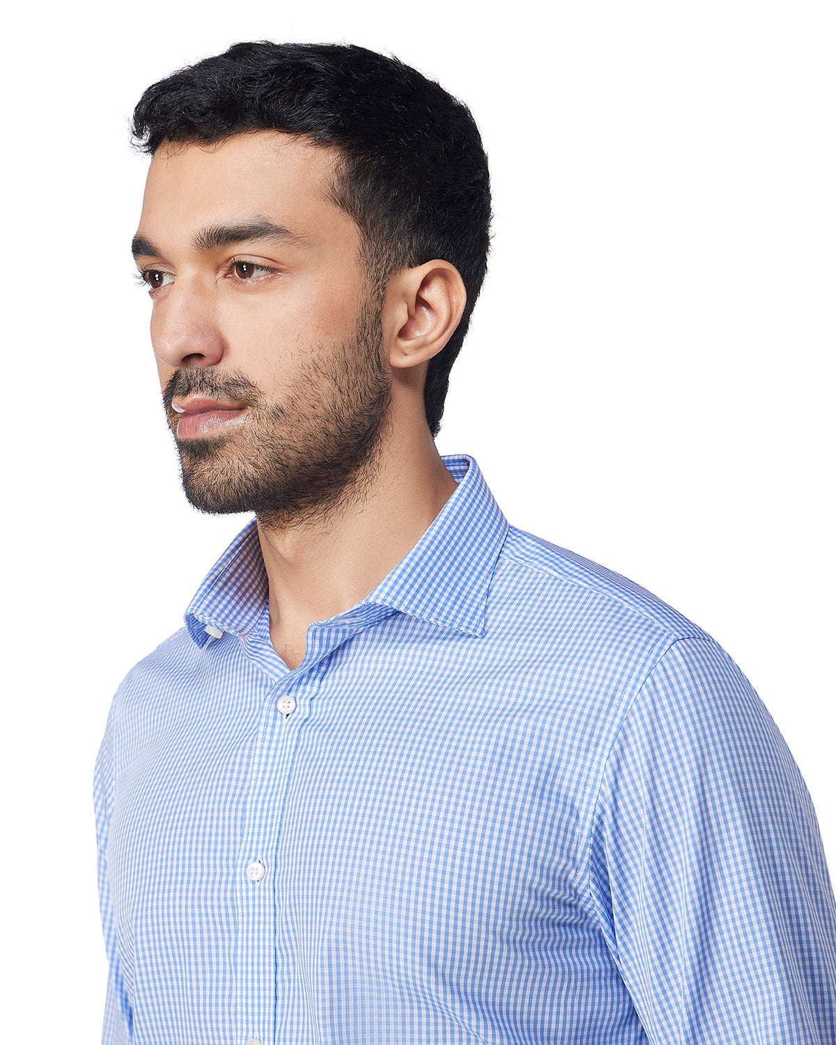 Blue Cotton Checked Shirt