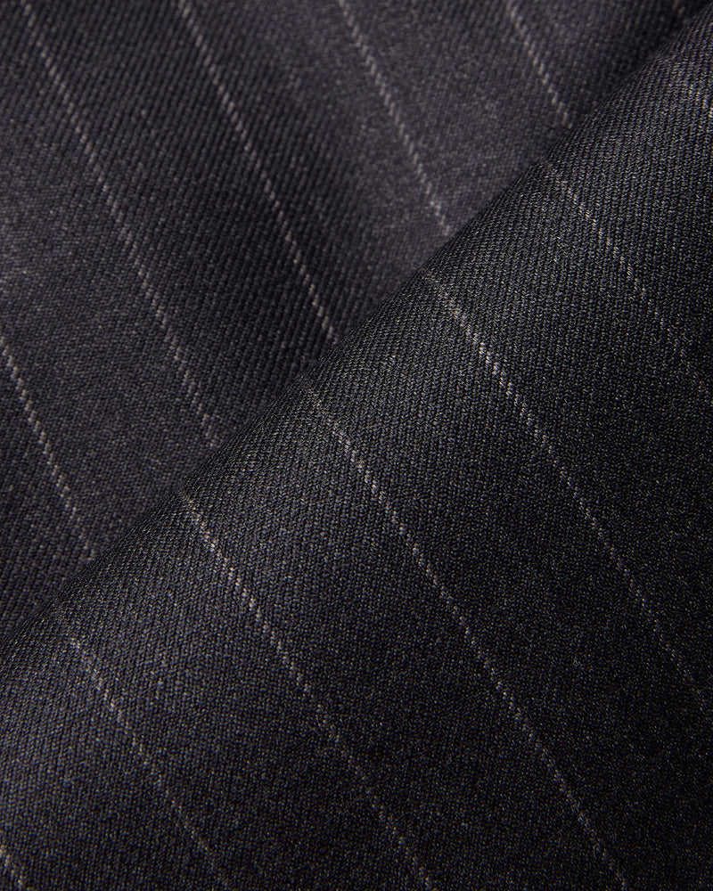 Veritas Merino Wool Striped Dress Pants - Charcoal