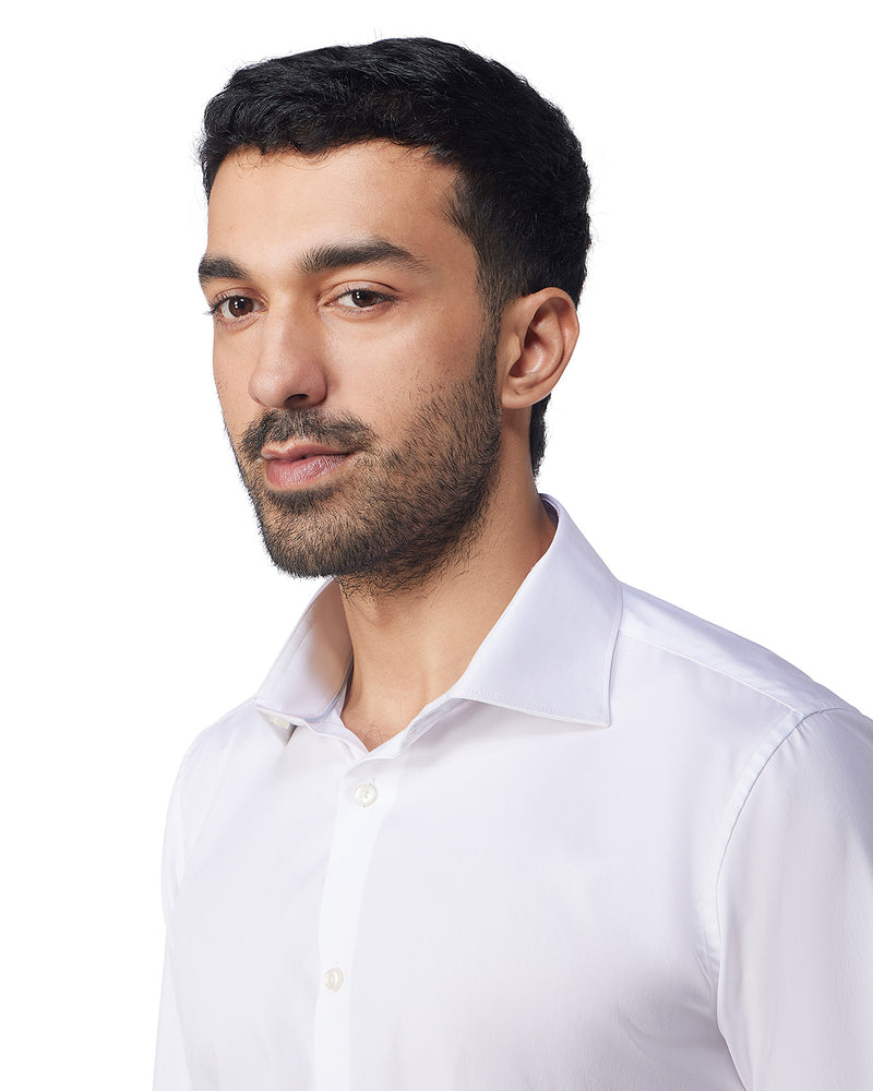 White Smooth Cotton Poplin Shirt