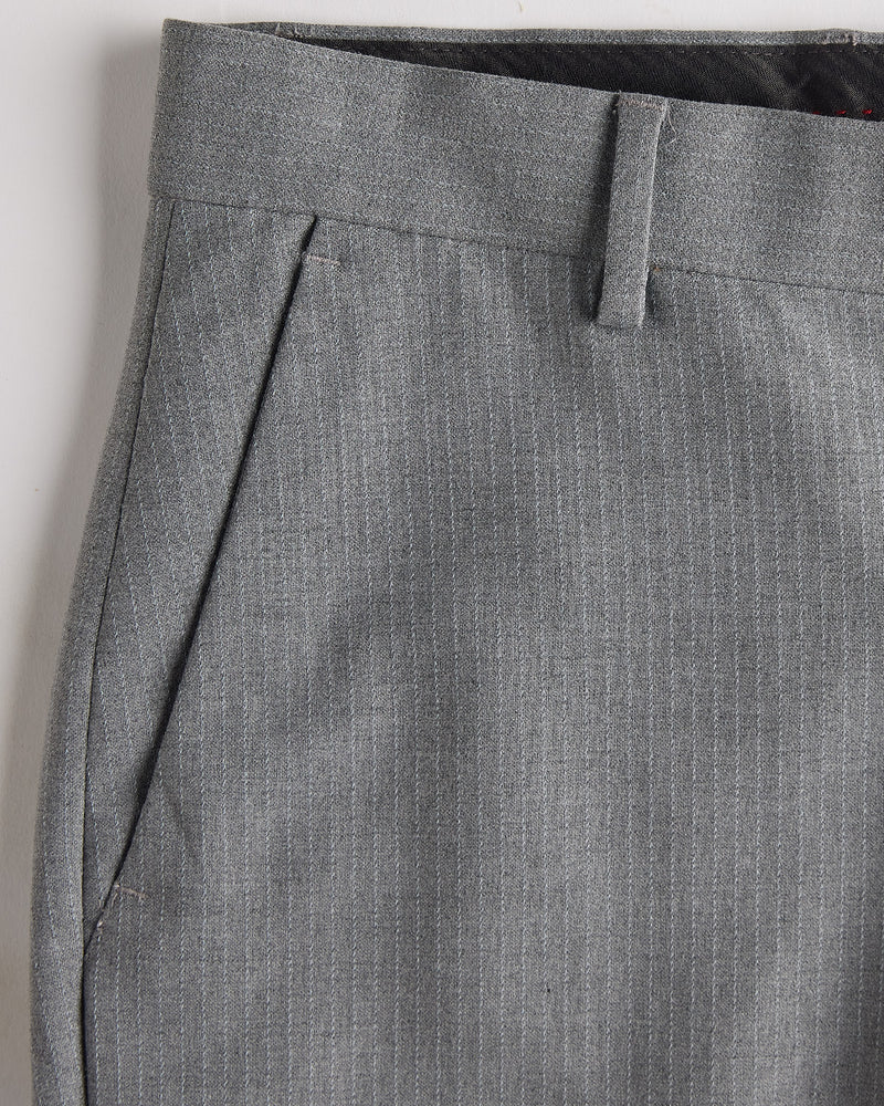 Baron Stripe Stretch Dress Pants - Grey