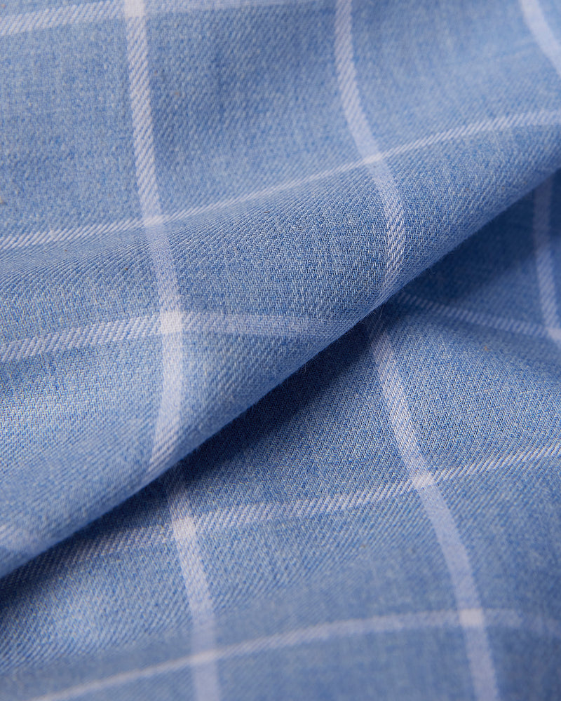 Blue & White Twill Checked Shirt