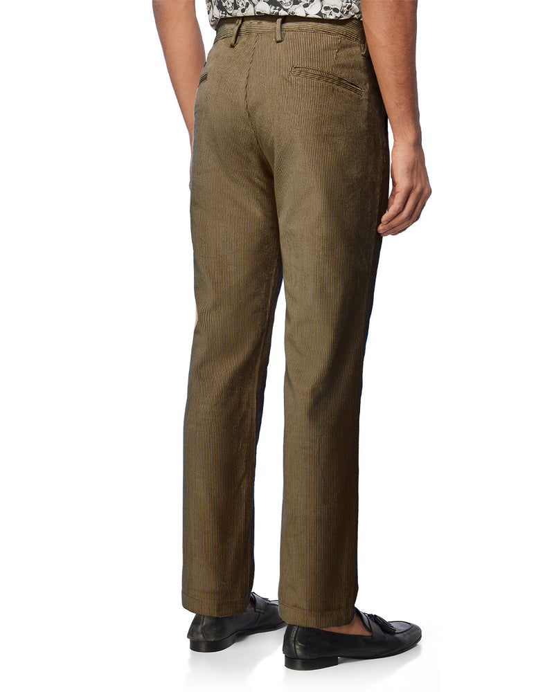 Sierra Corduroy Pleated Chinos - Khaki