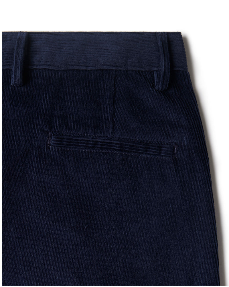 Sierra Corduroy Pleated Chinos - Navy