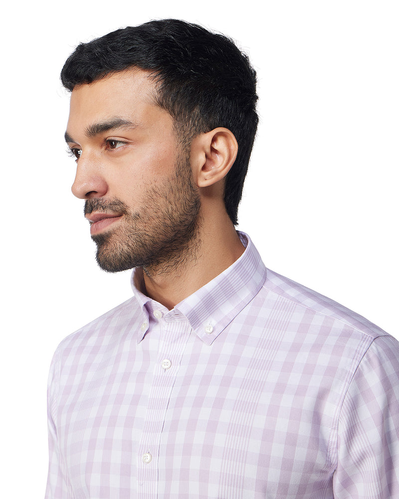 Lavender Oxford Checked Shirt