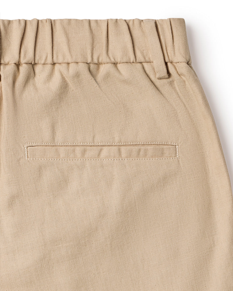Palmscape Cotton Linen Pants - Ecru