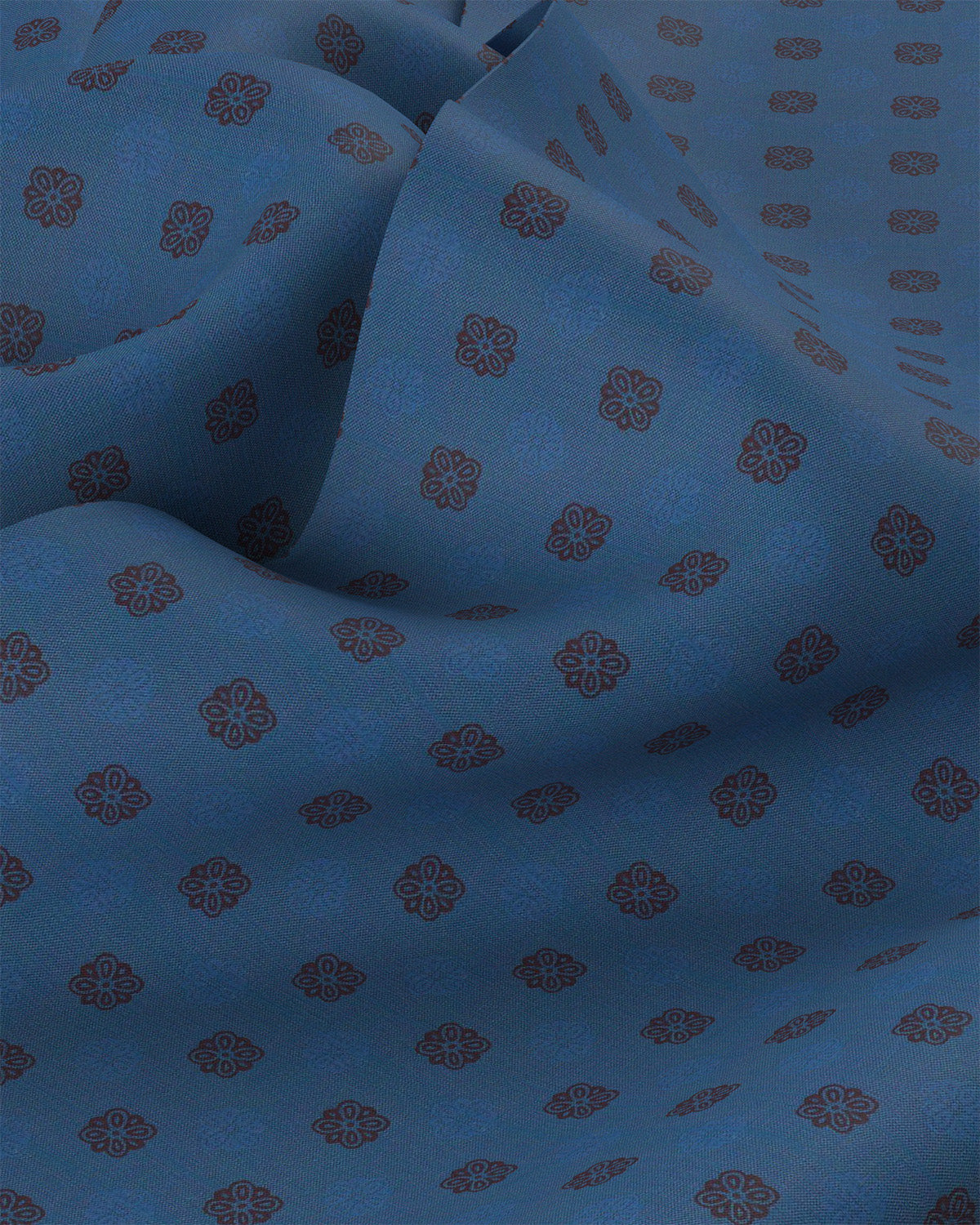 Stretch Floral Printed Shirt - Red & Blue