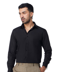 Black Smooth Cotton Poplin Shirt