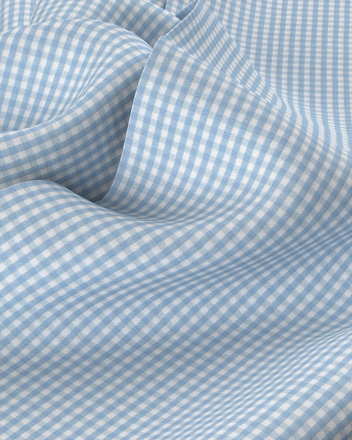 Gingham Checked Shirt - Light Blue & White
