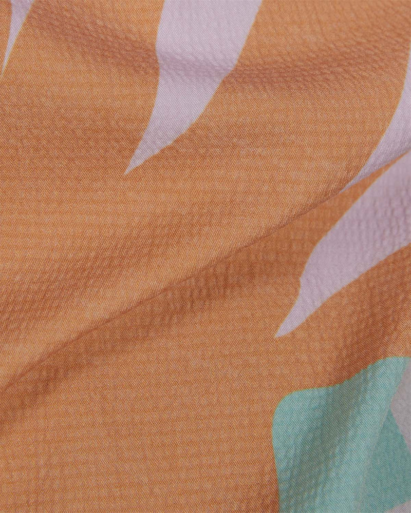 Orange Ember Printed Seersucker Shirt