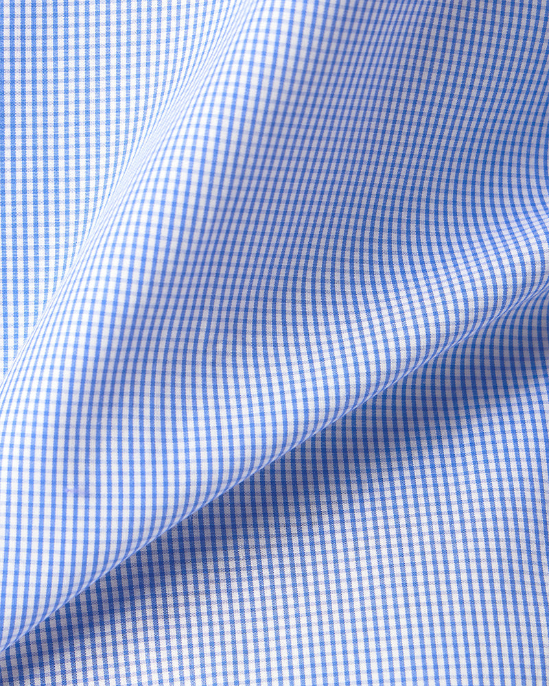 Dark Blue Cotton Checked Shirt