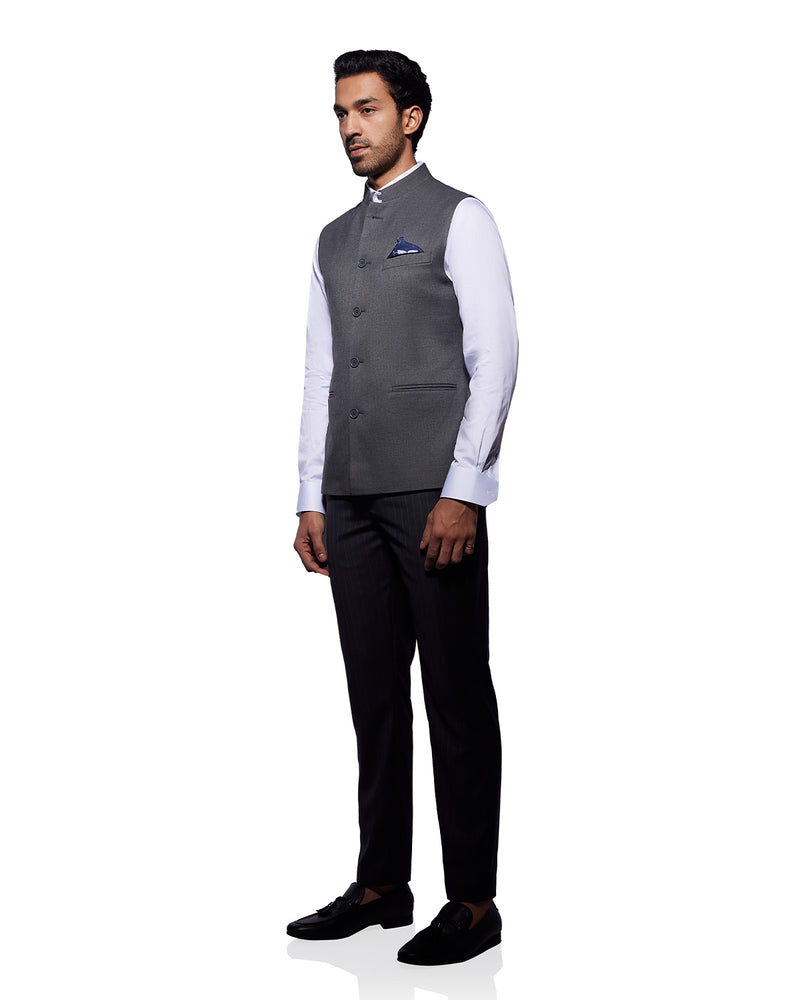 Opal Stretch Nehru Jacket - Grey