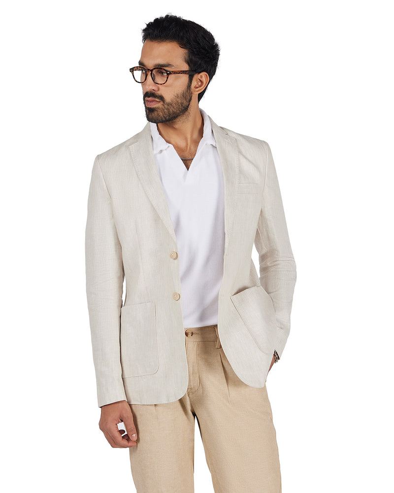 The Chestnut Ridge Linen Blazer - Ecru