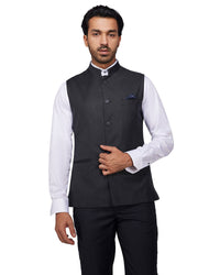 Cresta Blended Wool Nehru Jacket - Dark Grey