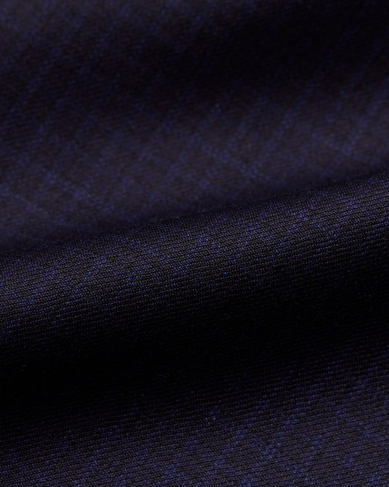 Veritas Merino Wool Micro Checked Dress Pants - Blue & Black