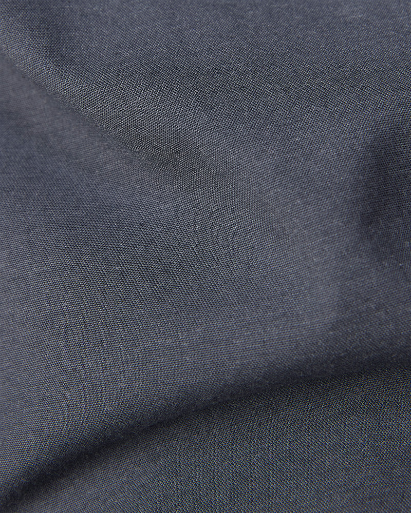 Dark Grey Half-Sleeve Stretch Denim Shirt