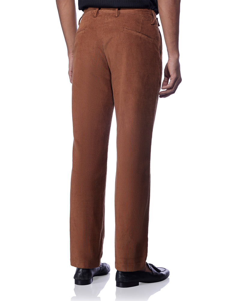 Sierra Corduroy Pleated Chinos  - Brown